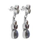 Pure silver multicolor stone high fashion dangle earrings